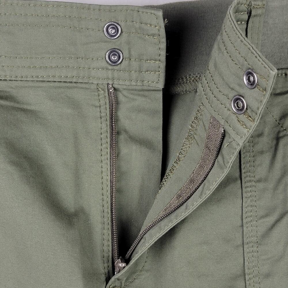 Sz 16 Cargo Capri Green Cuff Stretch Waist Band Vacation Casual Beach Cruise - Picture 2 of 9